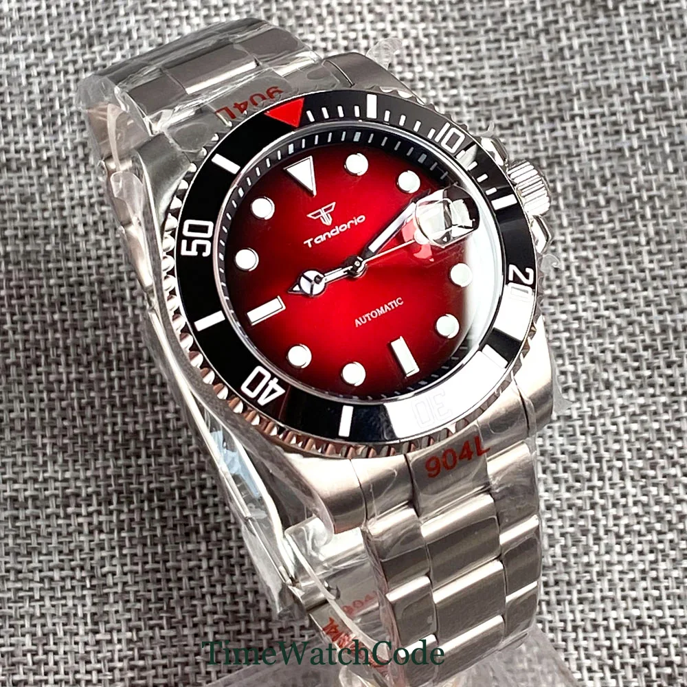 40mm-NH35A-Diver-Mechanical-Automatic-Mens-Watch-20ATM-Waterproof-Sapphire-Glass-Date-Cyclops-Red-Dial-Oyster-1